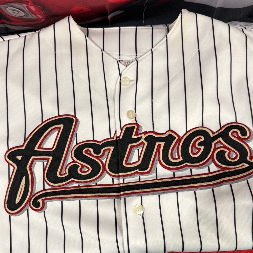 Majestic Black and White Pinstripe Jersey